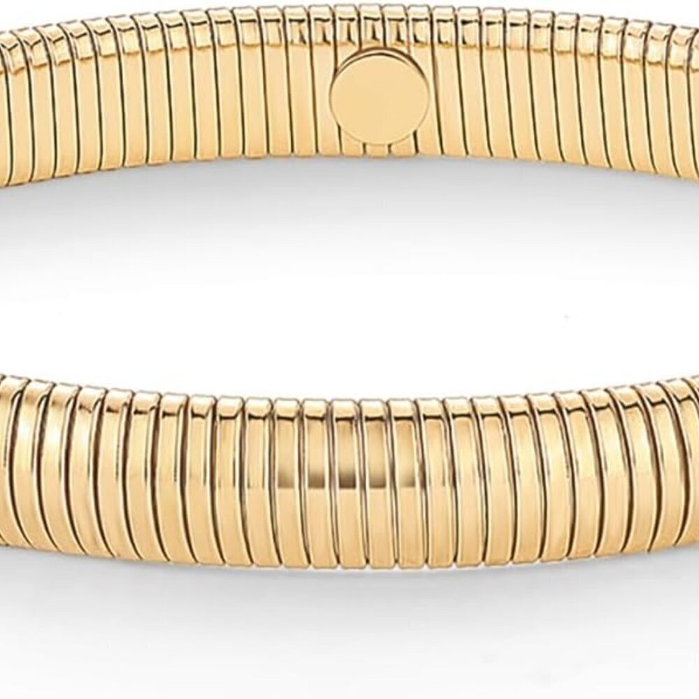 Women's Stainless Steel Gold Plated Stretch Bangle Bracelet Eco-Friendly